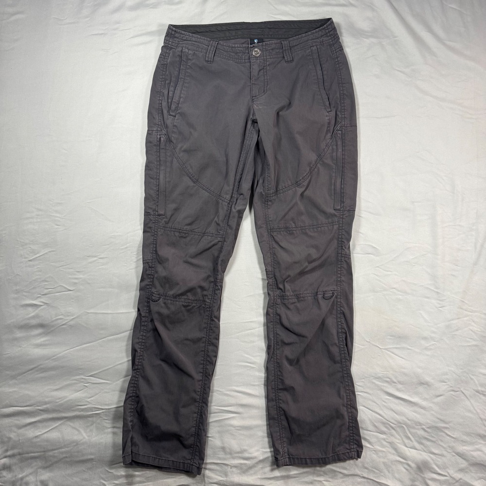 Kuhl Spire Roll-Up Pants Women 4 Short Straight Leg Hiking Gray Articulated Knee